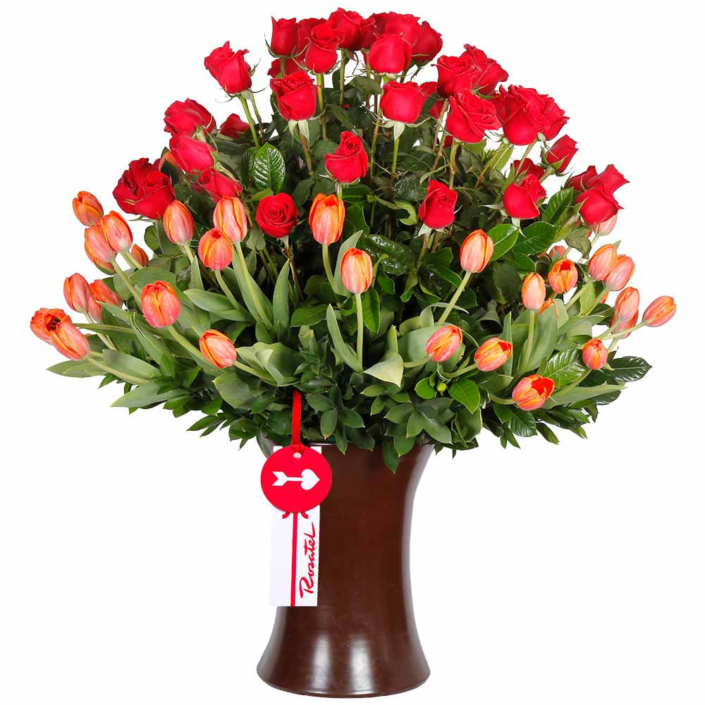 Arreglo Kero Rosas y Tulipanes