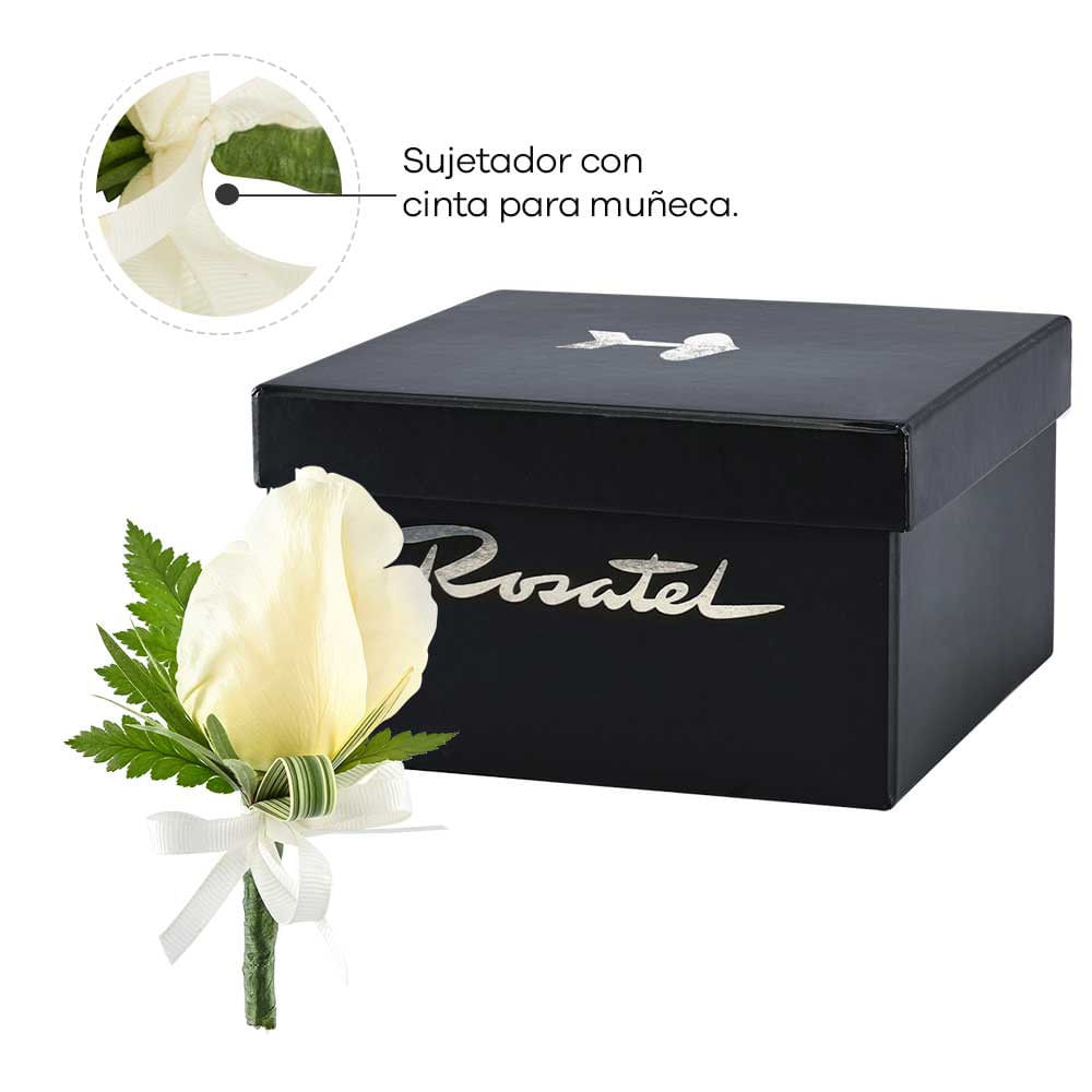 Corsage con Mini Rosa Crema