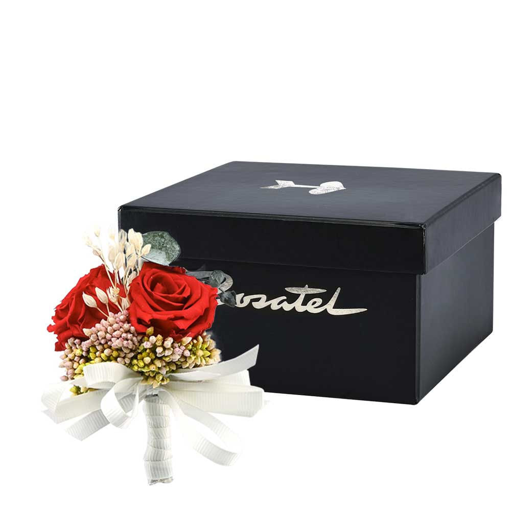 Corsage con Mini Rosas Preservadas