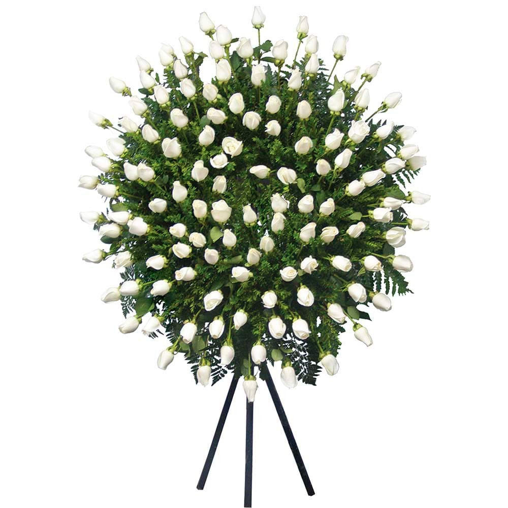 Corona Grande con 120 Rosas y Follaje