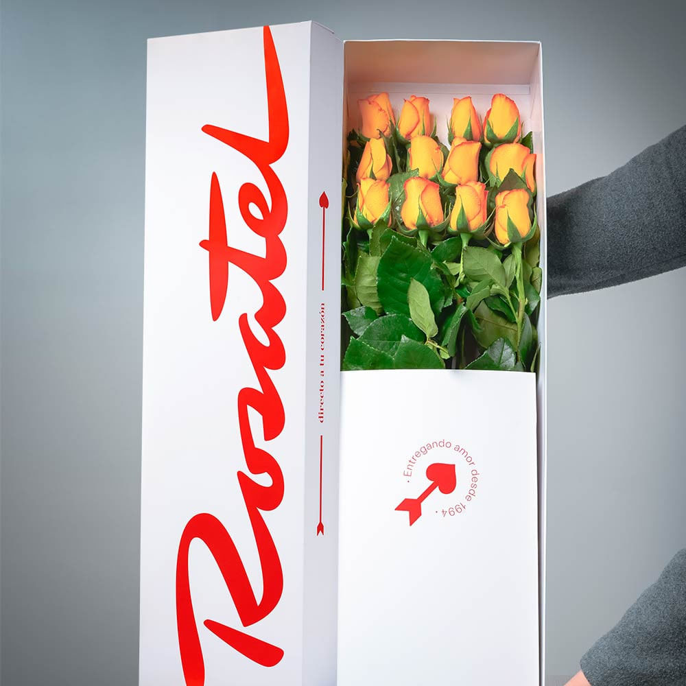 Caja Rosatel con 12 Rosas