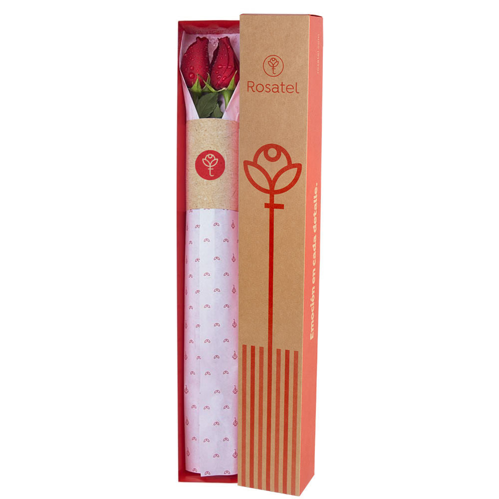 Caja Natural con 2 Rosas