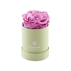 Mini Sombrerera Verde Forever con Rosa Preservada