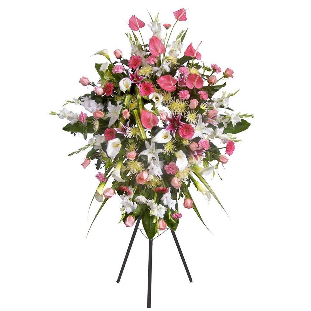 Corona Grande con 18 Rosas, Calas, Anturios y Flores