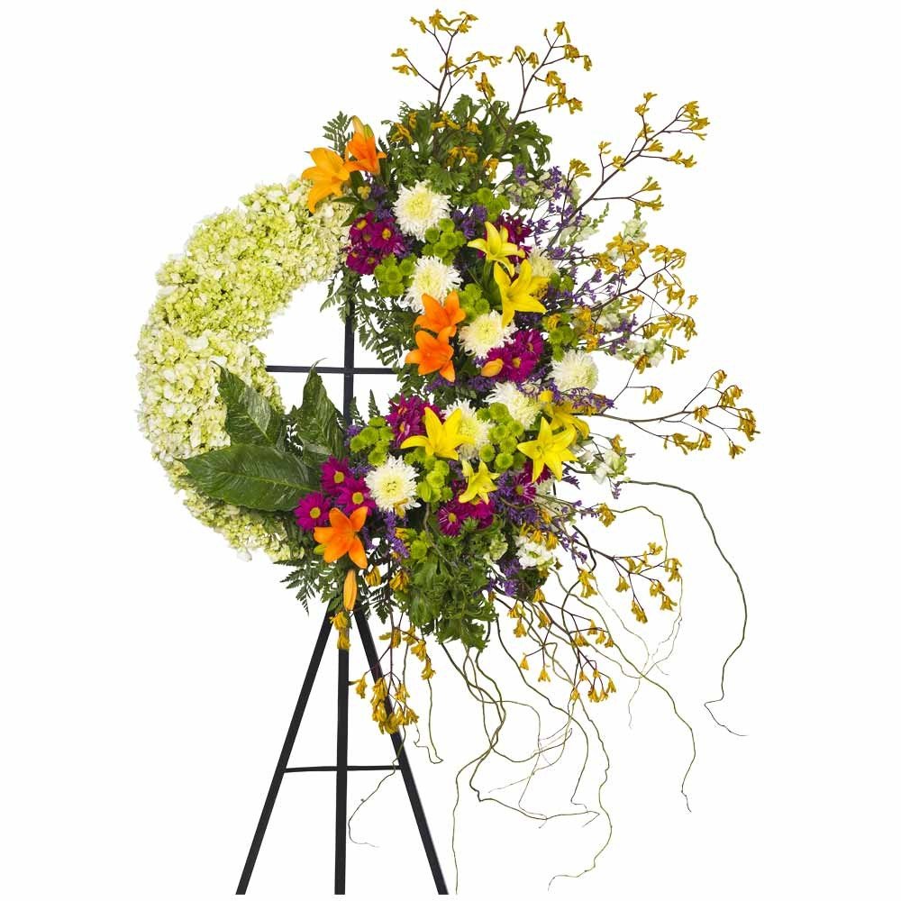 Corona Grande con Liliums y Flores