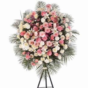 corona-grande-con-15-rosas-rosadas-claveles-y-gerberas