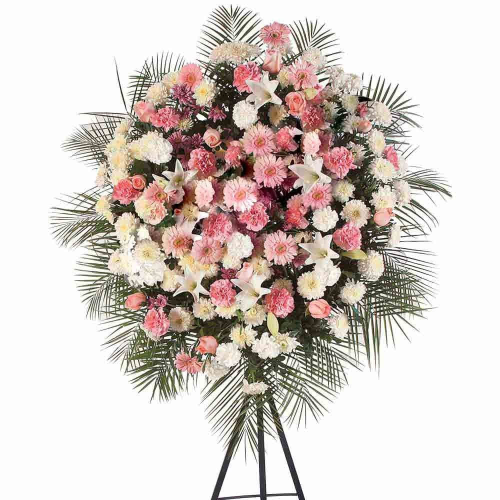 Corona Grande con Rosas y Flores