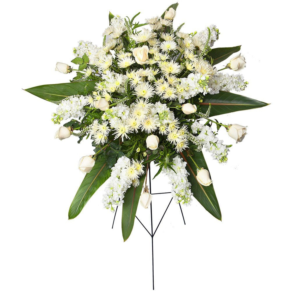 Lágrima con Trípode Flores Blancas