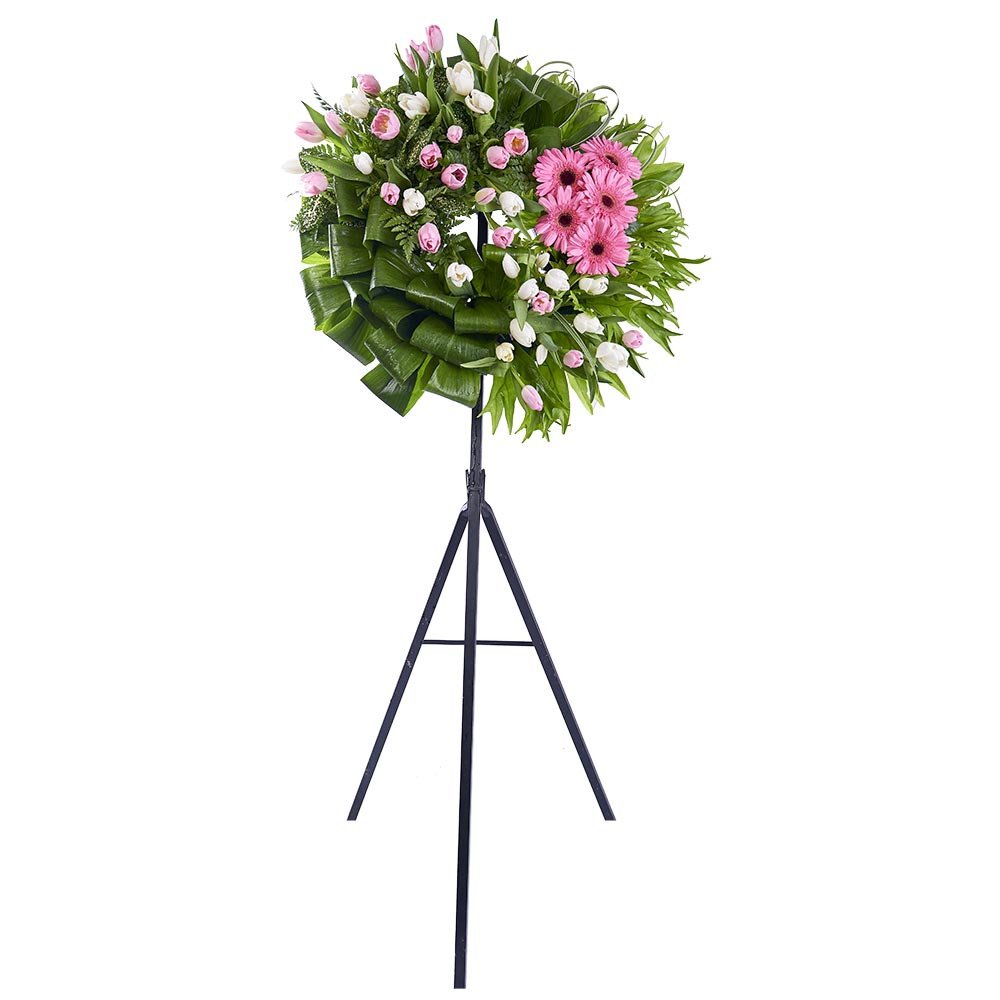 Corona Pequeña Tulipanes y Gerberas