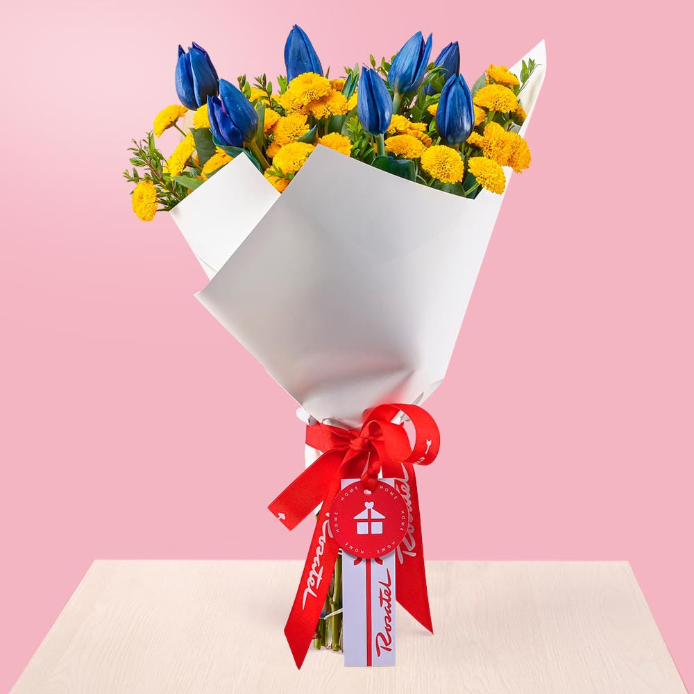 Ramo Alegría de Tulipanes Azules