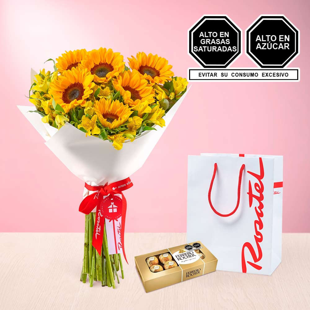 Ramo Primaveral Girasoles y Ferrero Rocher