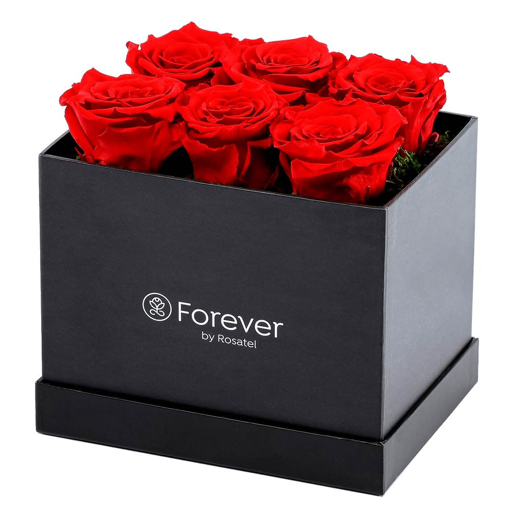 Sombrerera Rectangular con Rosas Rojas