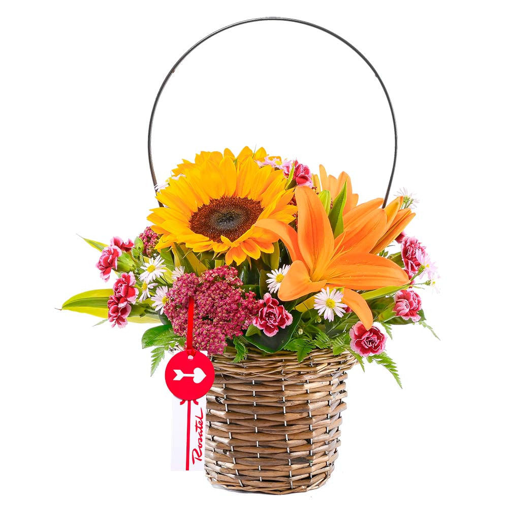 Canasta Girasoles y Flores de Estación
