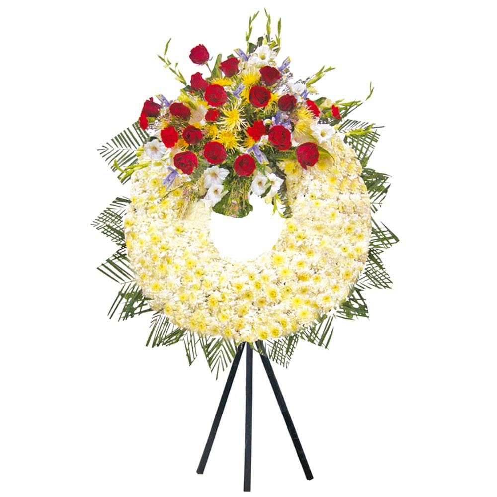 Corona Grande Rosas y Flores Variadas