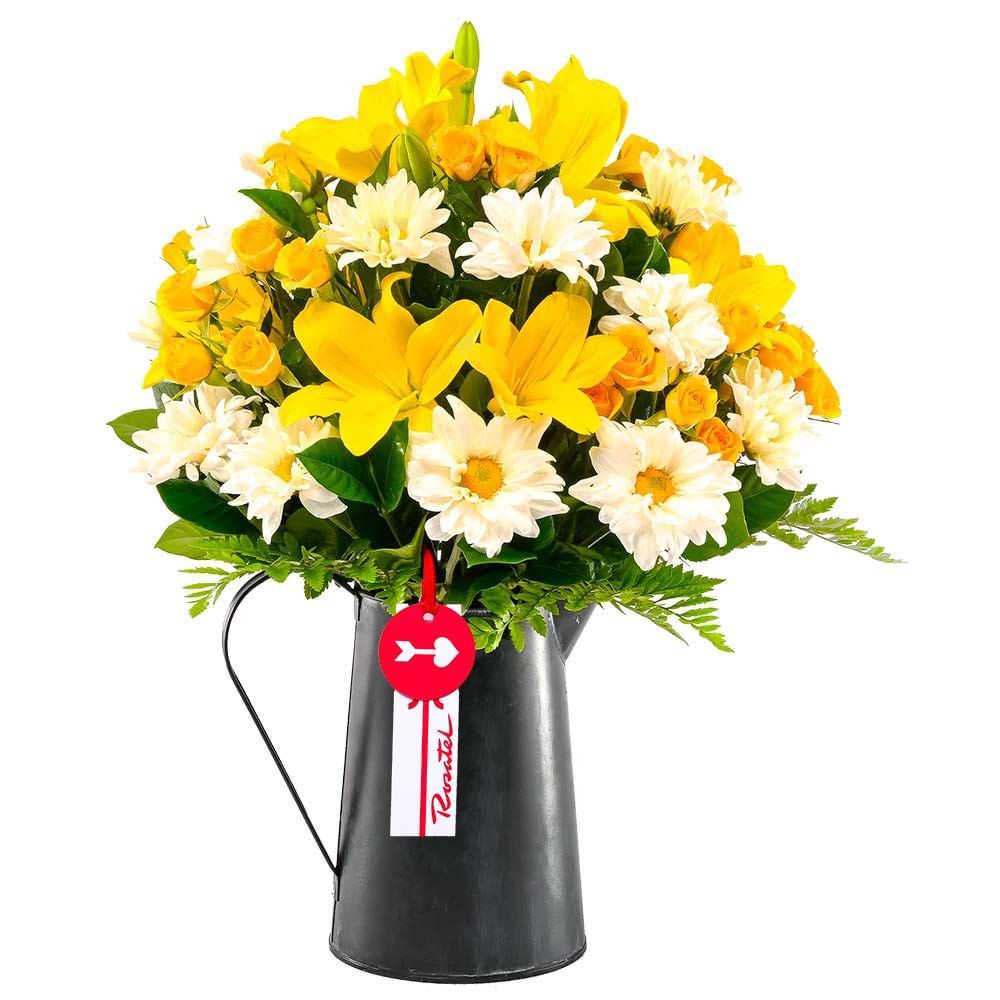 Arreglo Vintage Flores Amarillas