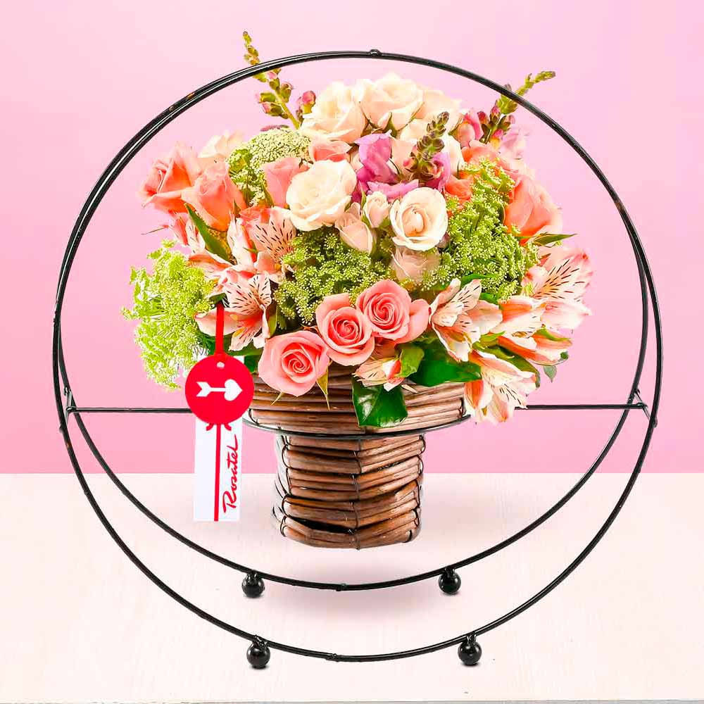 Arreglo Aro Mini Rosas