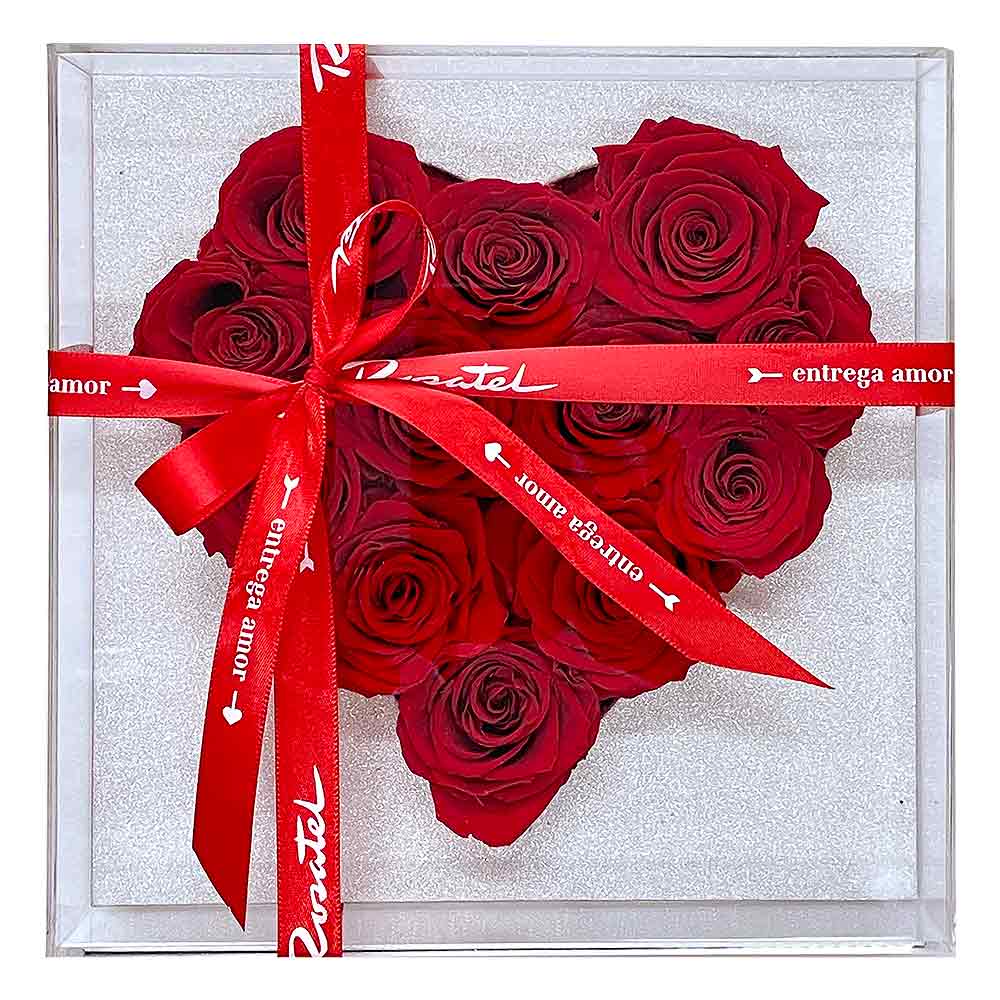 Cuadro Corazón Rosas Preservadas