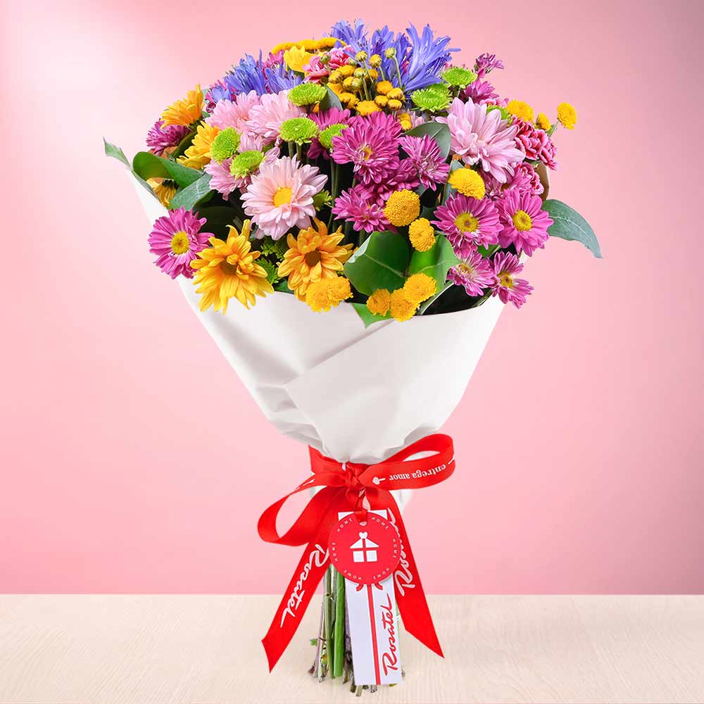 Ramo de Temporada Rosado y Amarillo