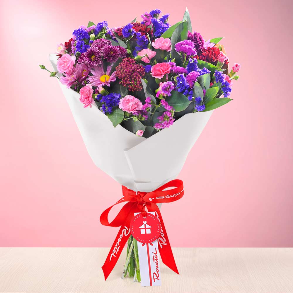 Ramo de Temporada Tonos Rojos y Morados