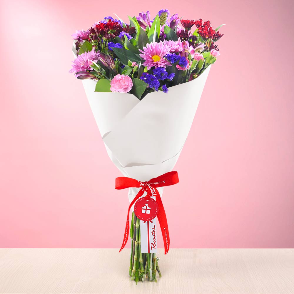 Ramo Estilo Casual Tonos Rojos y Morados