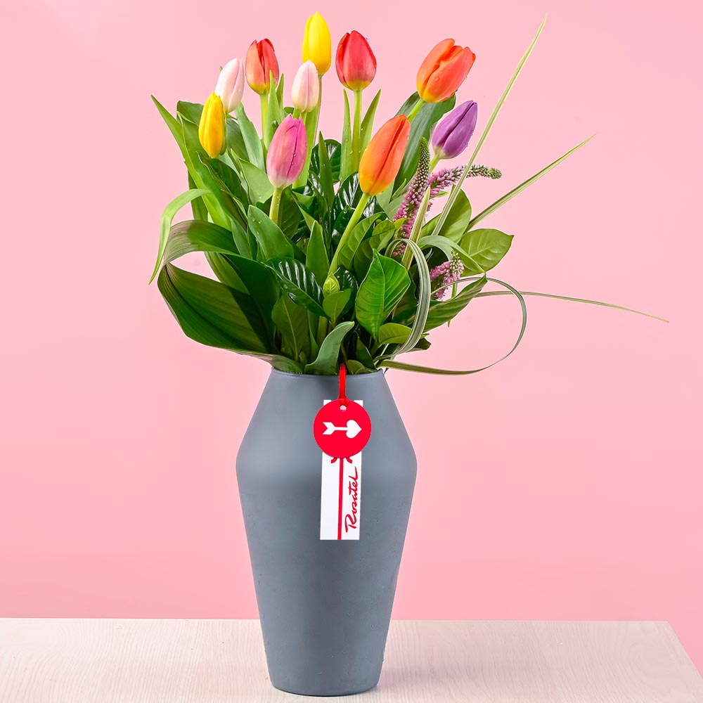 Arreglo Esencia de Tulipanes Multicolor