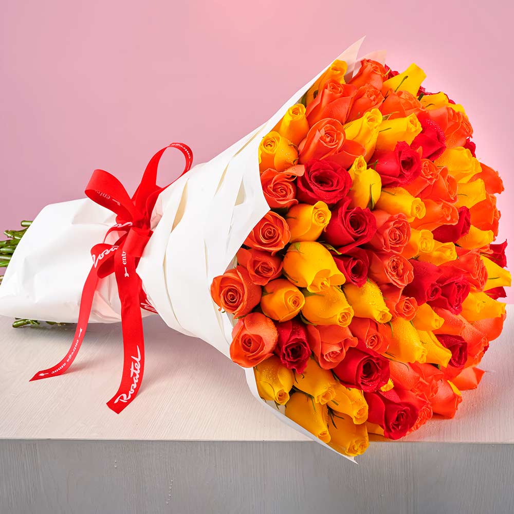 Ramo Energía y Pasión con 100 Rosas