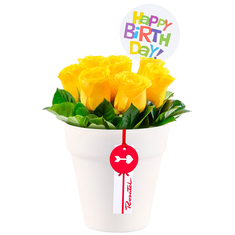 Arreglo Rosas Happy Birthday