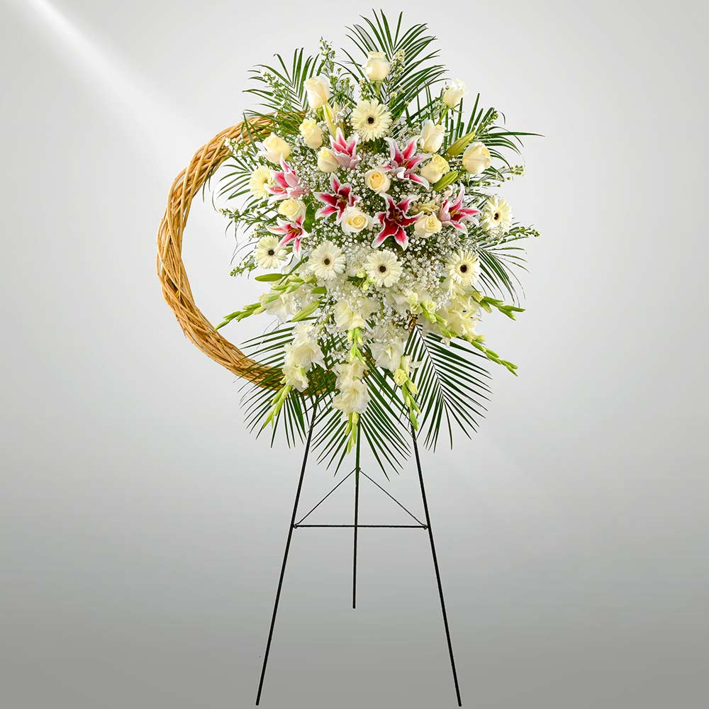 Corona Fúnebre Círculo Flores y Rosas