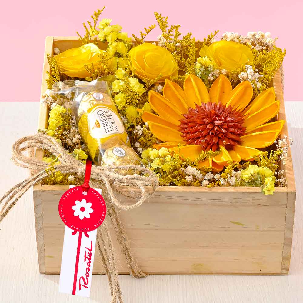 Arreglo Ferrero Flores Amarillas