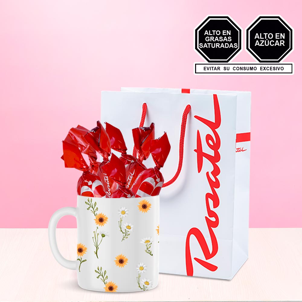 Taza Girasoles con Chocolates Cacaousyo