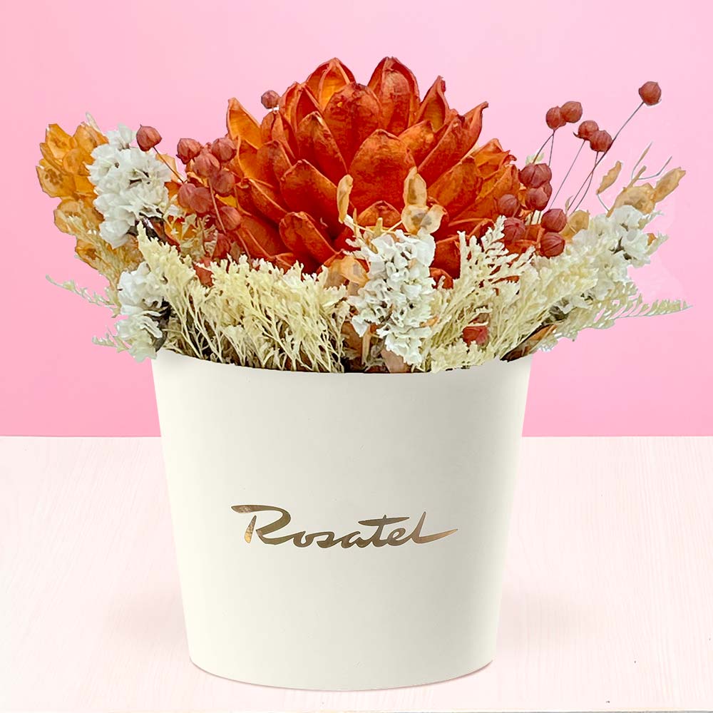 Sombrerera con Flor Maguei Naranja