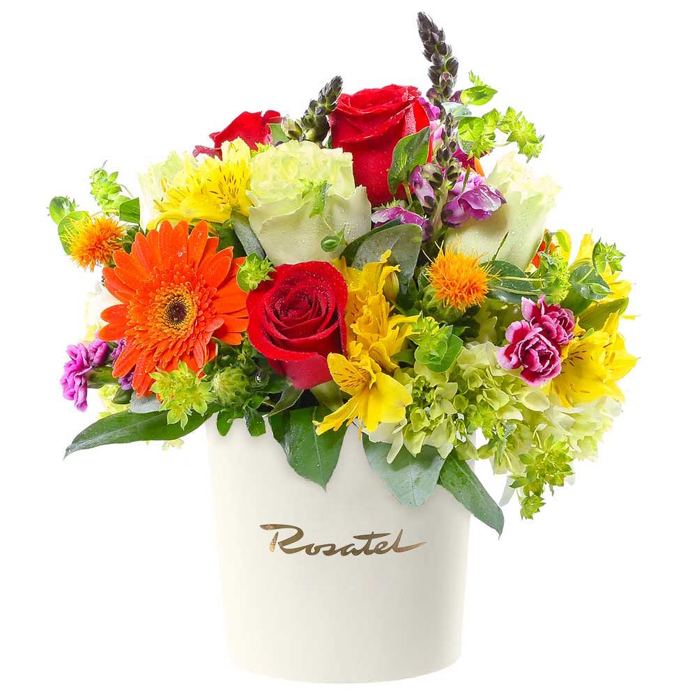 Sombrerera Crema con Rosas Primaverales