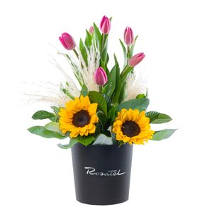 sombrerera-negra-mediana-con-6-tulipanes-fucsias-y-girasoles-rosatel