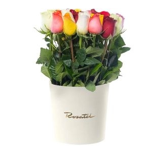Sombrerera Grande con 25 Rosas Variadas