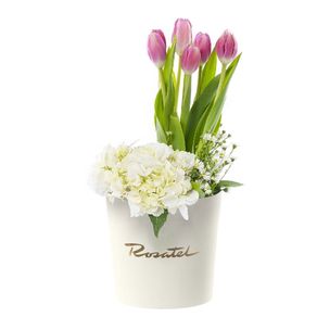 sombrerera-crema-mediana-con-6-tulipanes-rosados-hortensia-y-flores