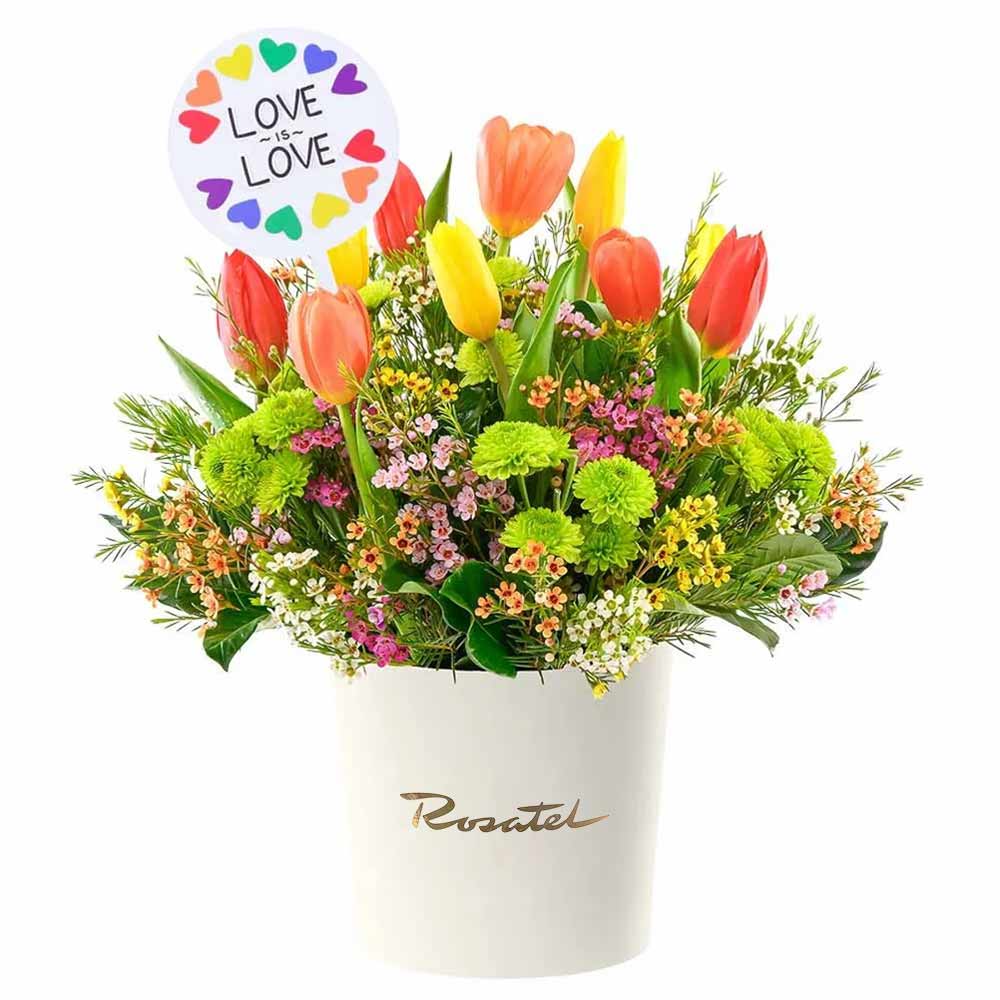 Arreglo Tulipanes Flores Love is Love