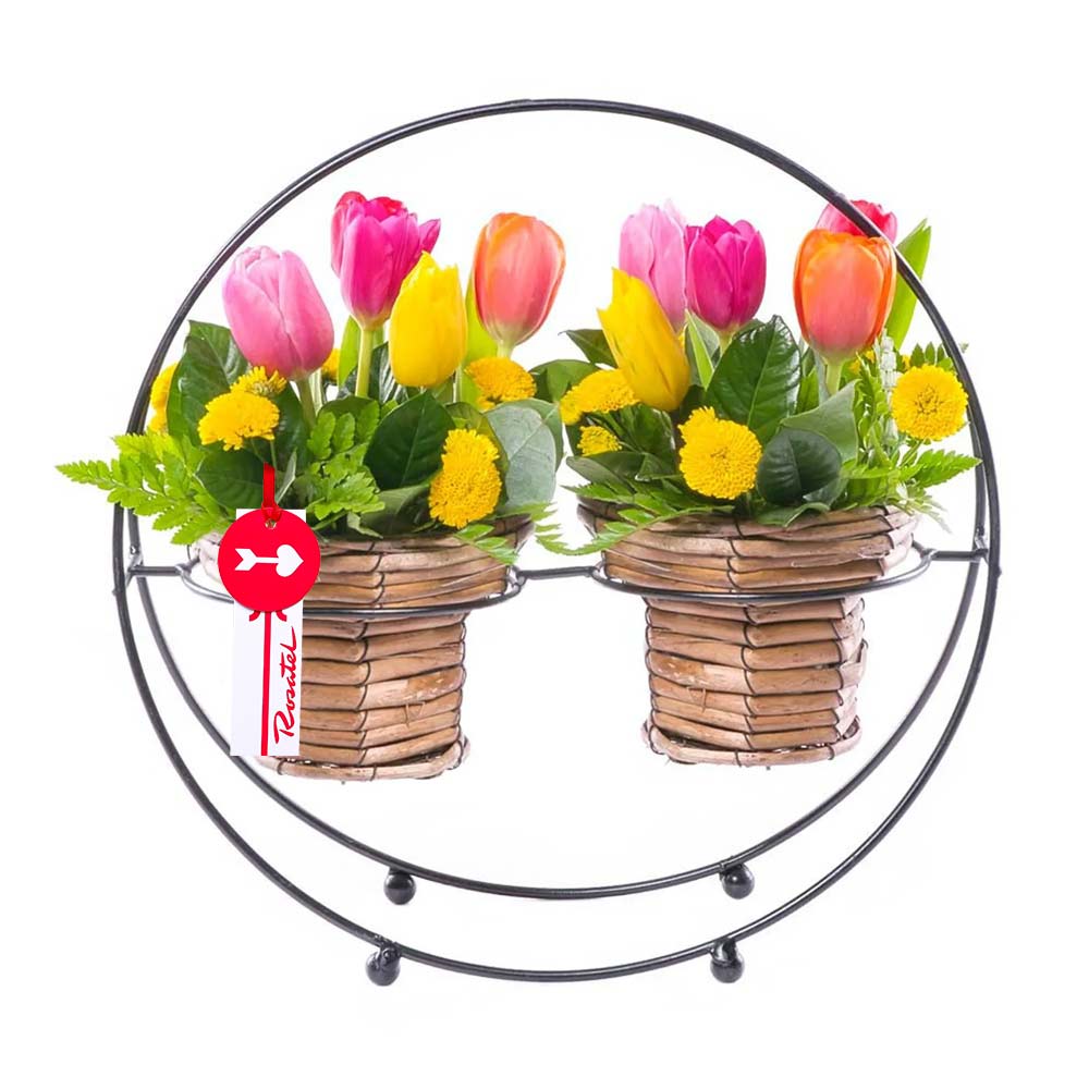 Arreglos Diseño Aro con Tulipanes