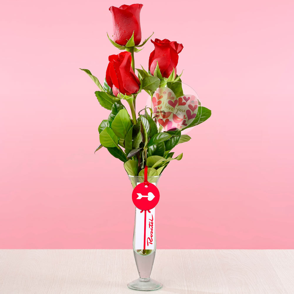 Arreglo 3 Rosas Love You
