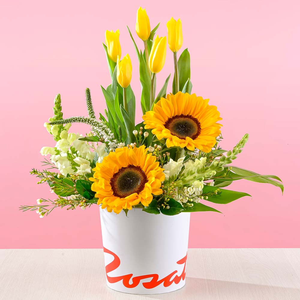 Arreglo Girasoles y Tulipanes Amarillos