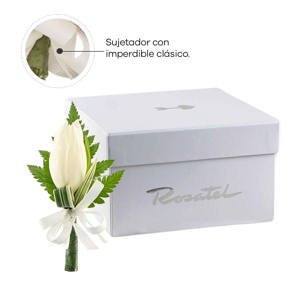 Corsage con Tulipán Blanco
