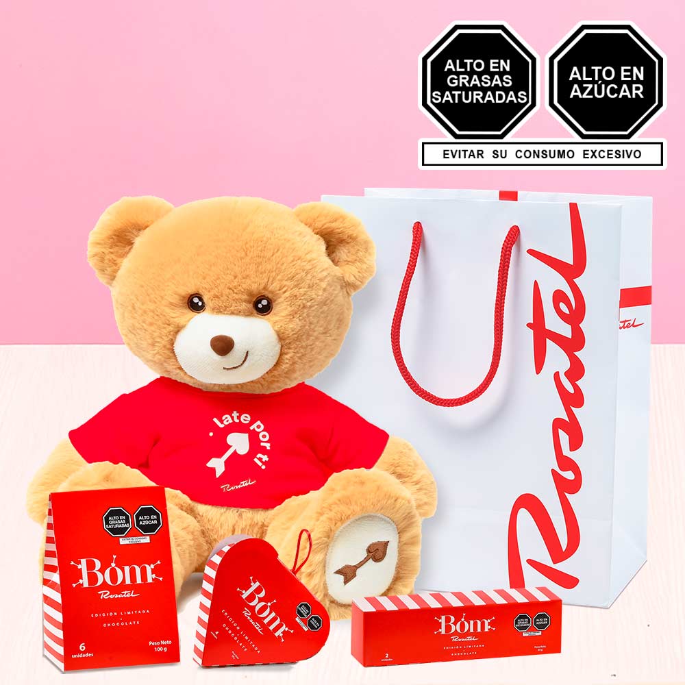 Peluche Hugo Late por Tí con Chocolates Bom Rosatel