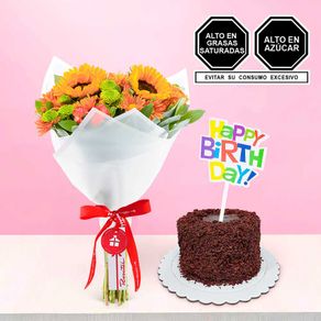 ramo-floral-y-mini-torta-happy-birthday