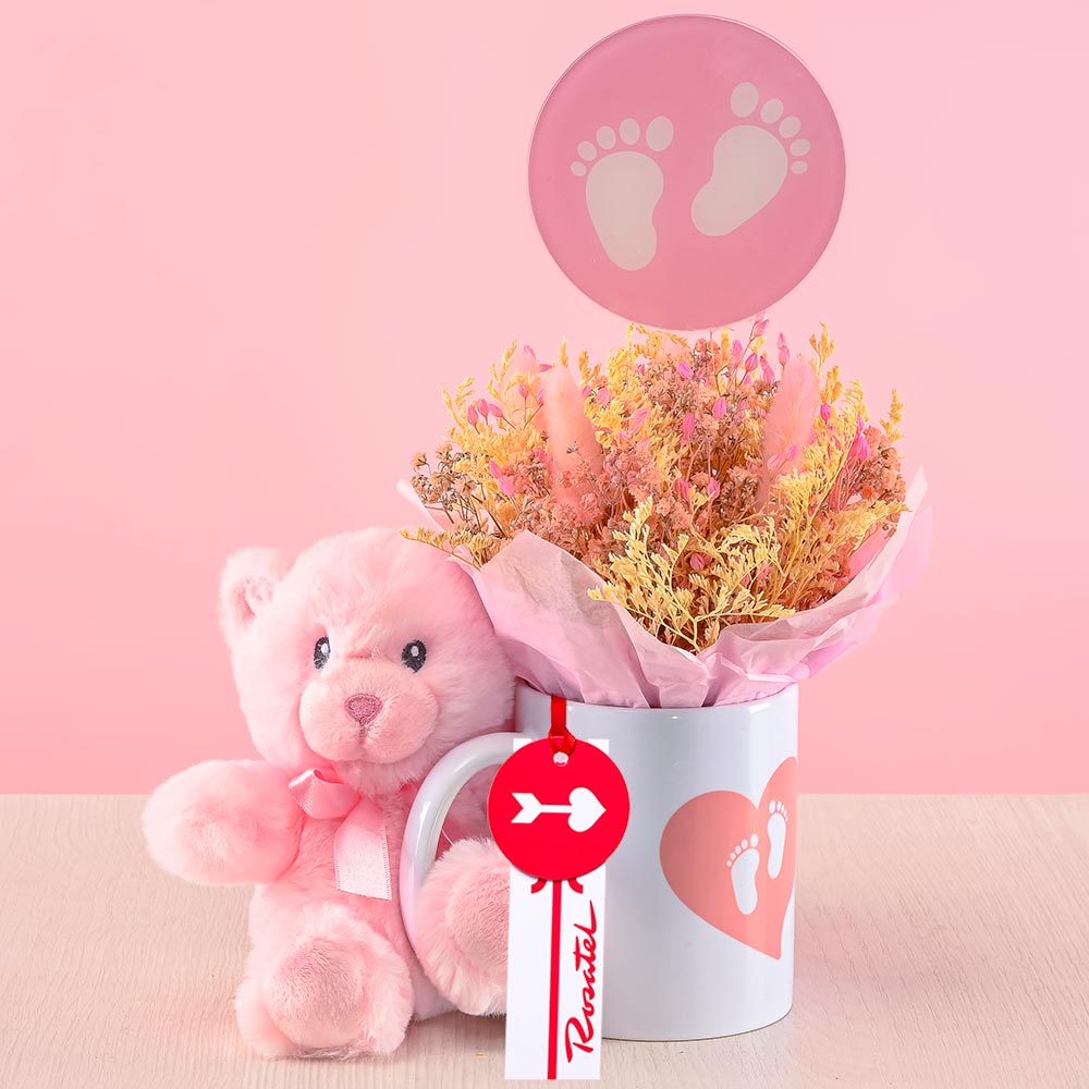 Mini Arreglo de flores para Bebé Niña