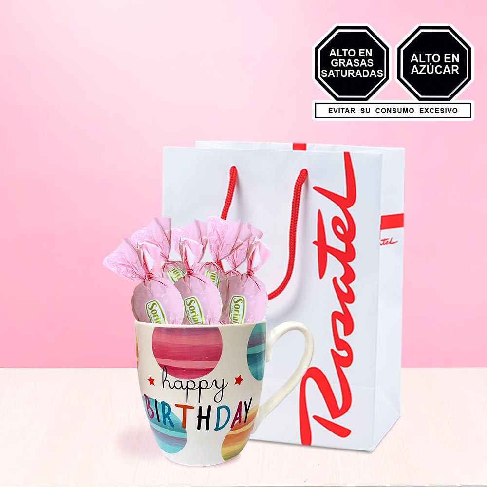Taza Happy Birthday con Chocolates Sorini