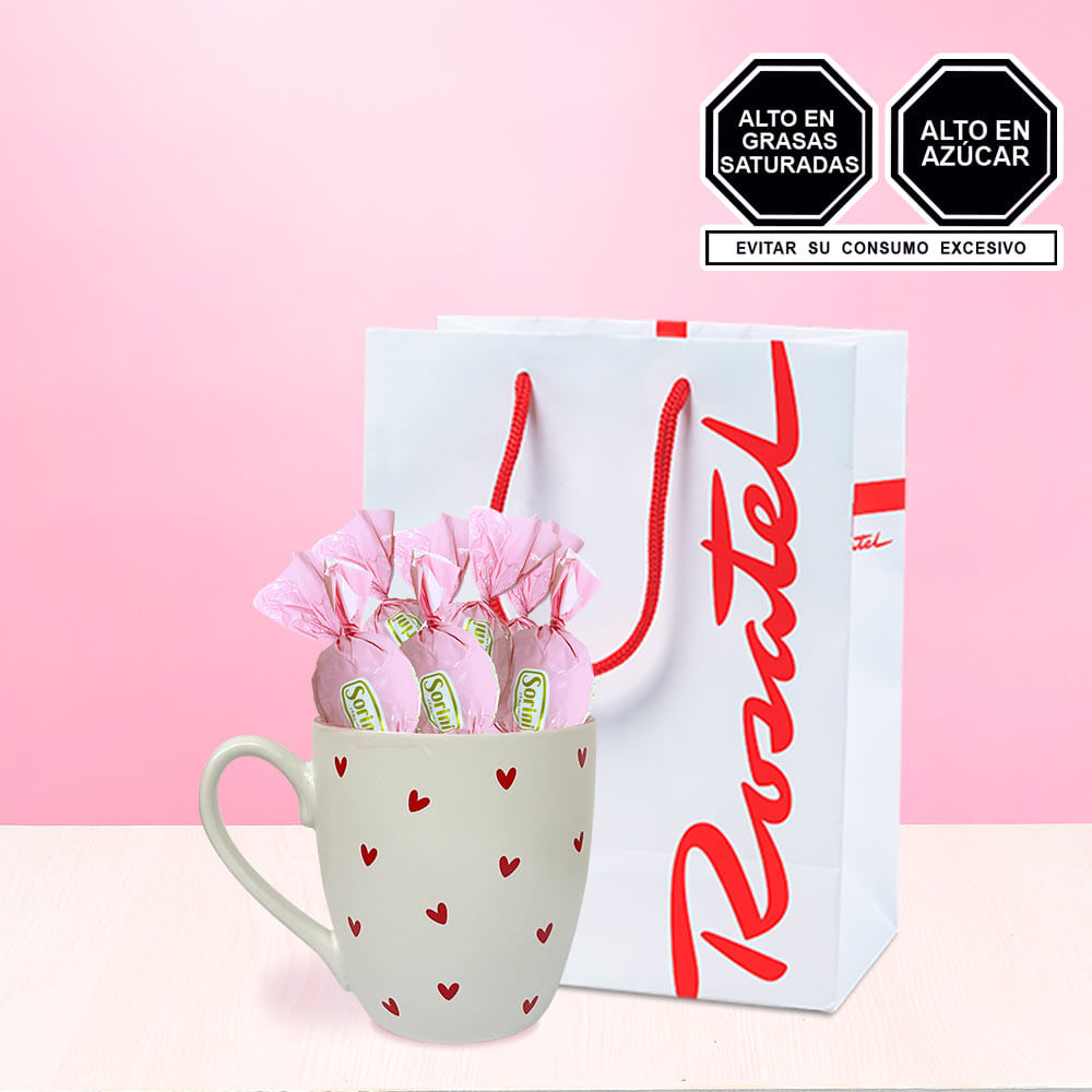 Taza Corazones y Chocolates Sorini
