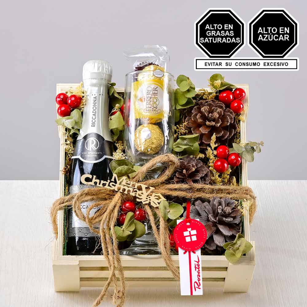 Box Floral con Espumante y Chocolates