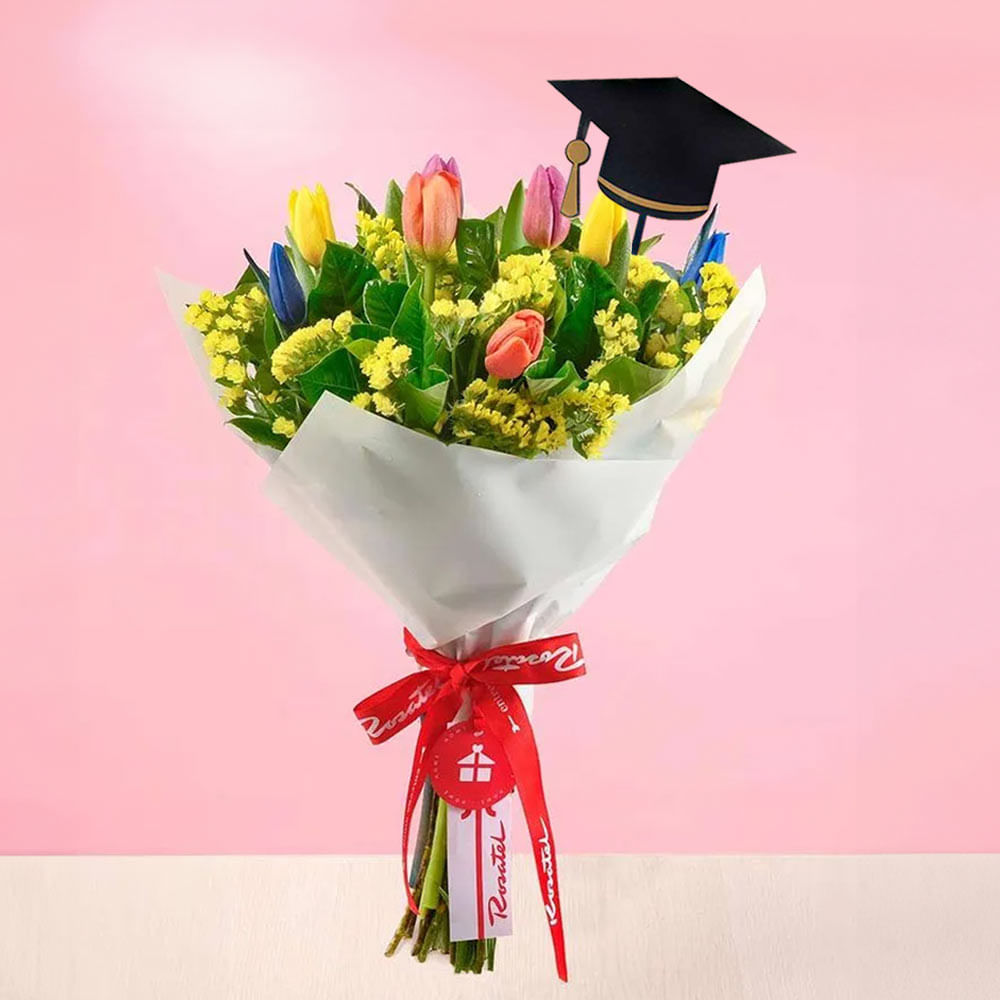 Ramo de Graduación con Tulipanes