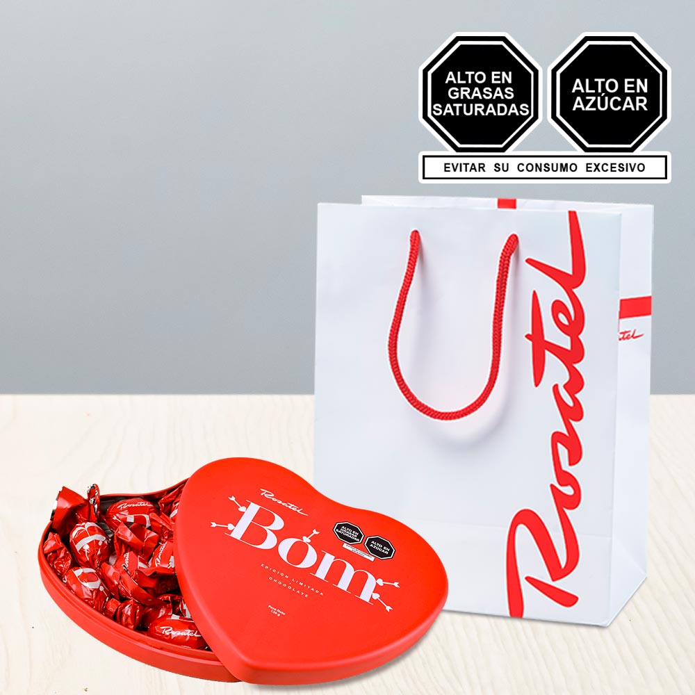 Corazón Chocolates Bom Rosatel 10 unids.