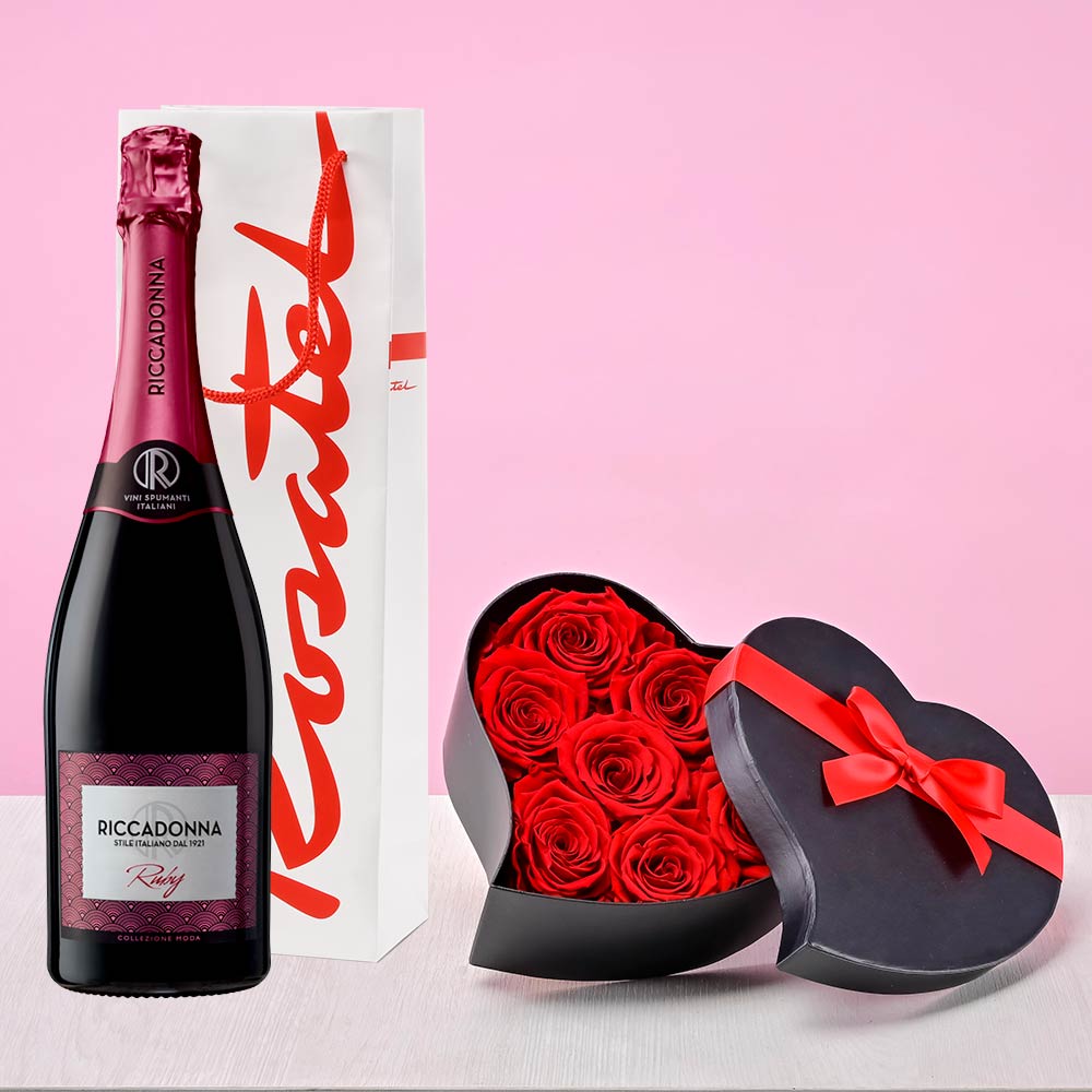 Arreglo con Rosas Preservadas y Riccadonna Ruby