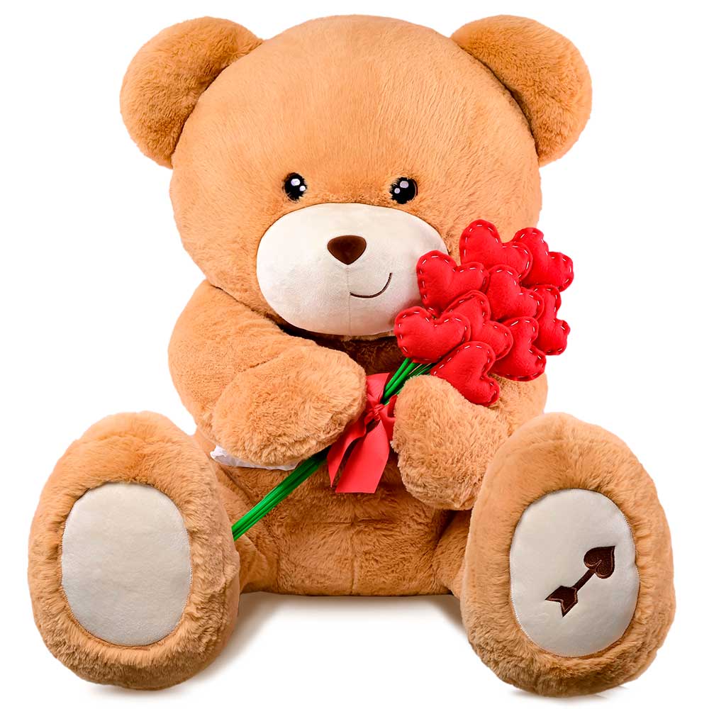 Hugo Gigante con Ramo de Corazones
